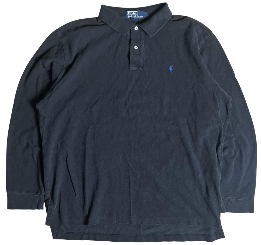 Polo By Ralph Lauren Polo Mens XL Black Long Sleeve Collared Classic 100% Cotton